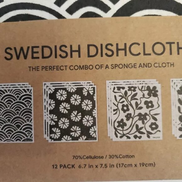 \ Swedish Dishcloth-Cellulose Sponge cloths, 12 Pack, NWT - Picture 3 of 7